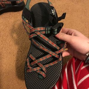 Chaco sandals with toe strap